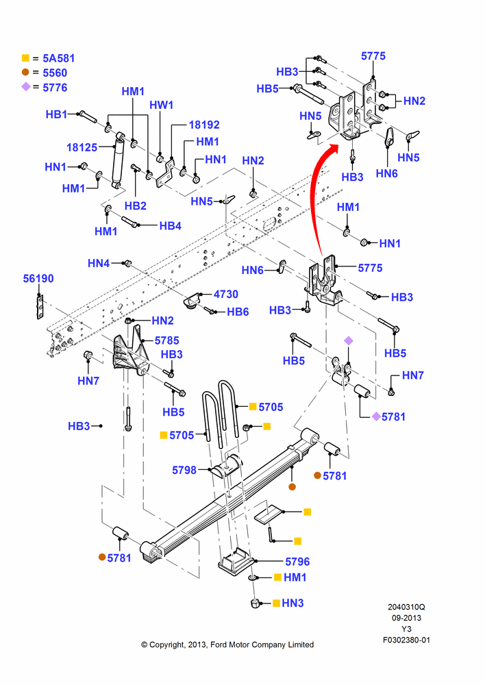 10Q - Rear Springs and Shock Absorbers, Commercial Stripped Chassis, Less Special Equipment Package, With BT Delivery Van Pack, 22000 LB. GVW, 19,500 LB. GVW; 04/NOV/2013