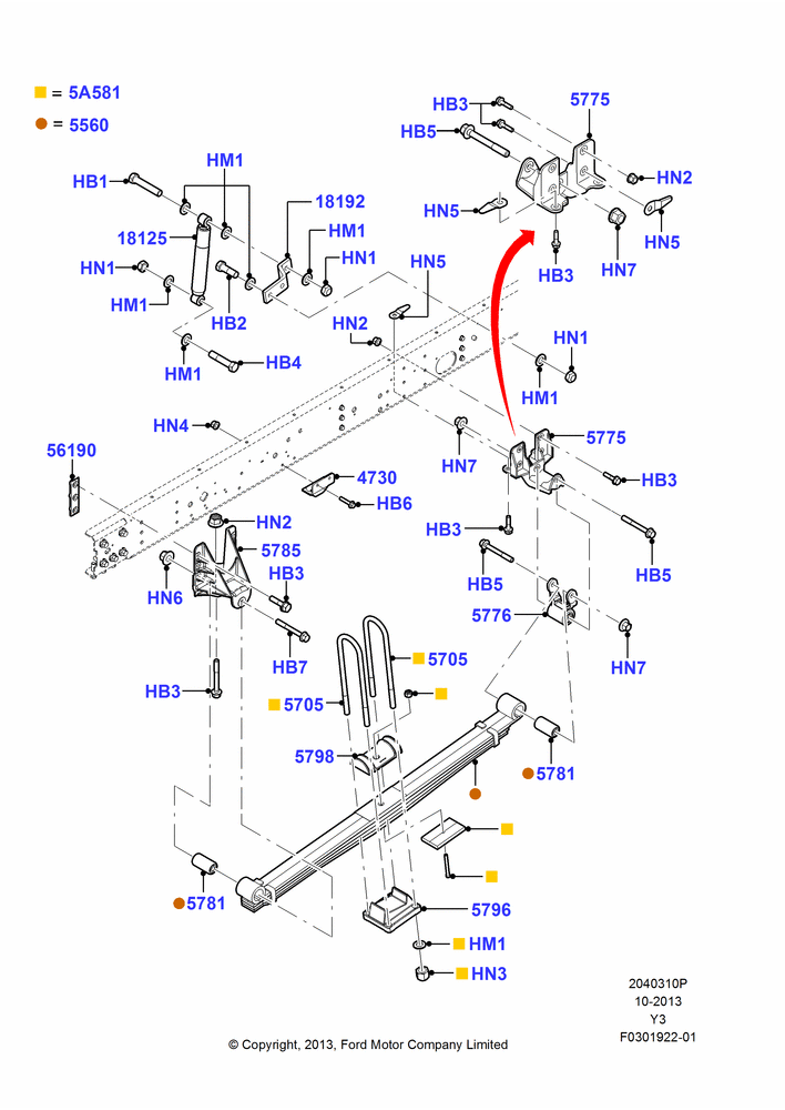 10P - Rear Springs and Shock Absorbers, Commercial Stripped Chassis, Less Special Equipment Package, With BT Delivery Van Pack, 16,000 LB. GVW; 04/NOV/2013