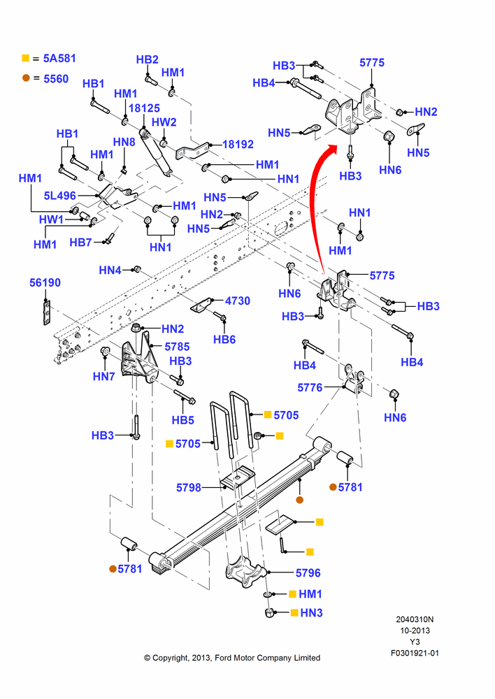 10N - Rear Springs and Shock Absorbers, Commercial Stripped Chassis, 16,000 LB. GVW, With Step Van Ramp Package; 04/NOV/2013