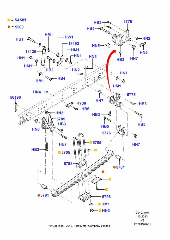 10M - Rear Springs and Shock Absorbers, Commercial Stripped Chassis, 16,000 LB. GVW; 07/AUG/2013-04/NOV/2013