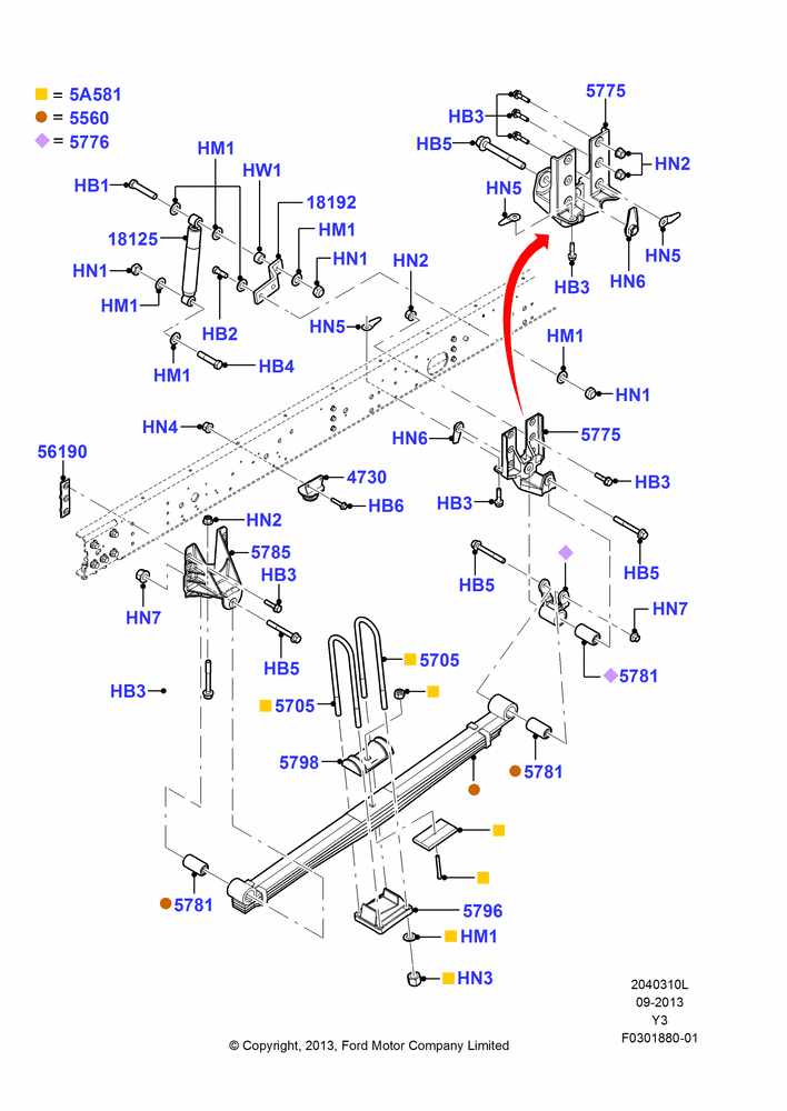 10L - Rear Springs and Shock Absorbers, Commercial Stripped Chassis, Less Special Equipment Package, 22000 LB. GVW, 19,500 LB. GVW; 07/AUG/2013-04/NOV/2013