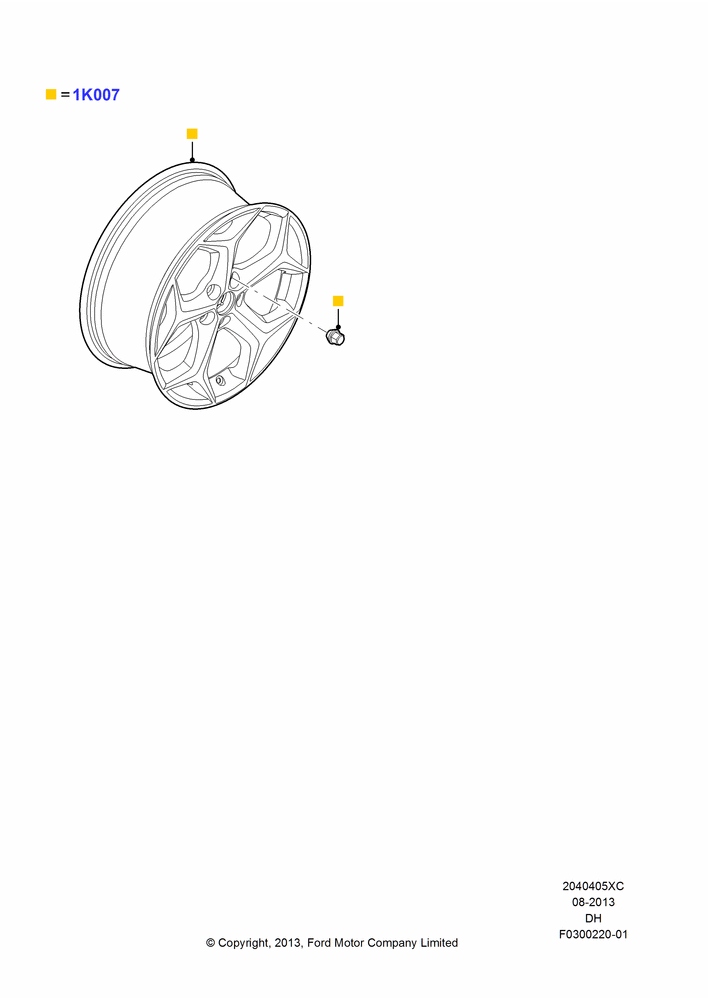 05XC - Wheels, ST Version, Accessory, Additional Parts May Be Required, Refer To The Installation Instructions Found Under Tech Specs At The Genuine Ford Accessory (GFA) Web Site, See Vehicle Restrictions And Modification Requirements; 08/JUL/2013-08/DEC/2016