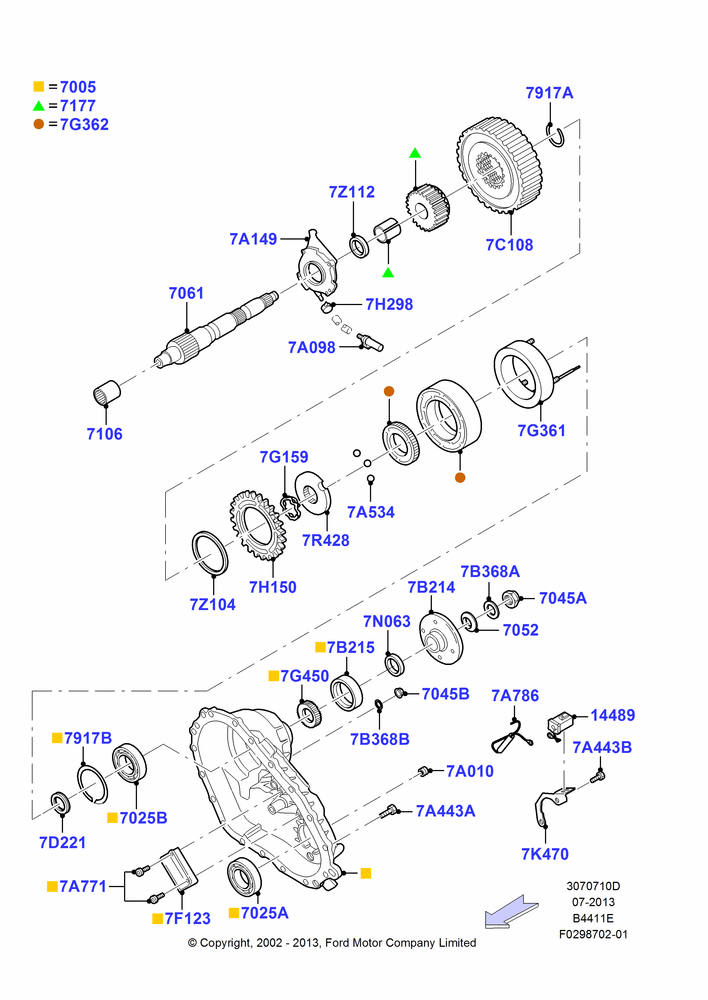 10D - Transfer Drive Components, 1 Speed Part Time Tod, Rear; 02/DEC/2002-19/JUL/2005