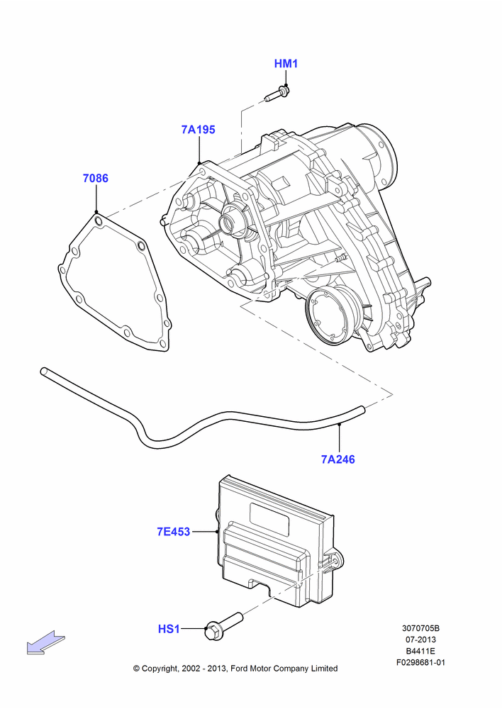 05B - Transfer Drive Case, 1 Speed Part Time Tod; 02/DEC/2002-19/JUL/2005