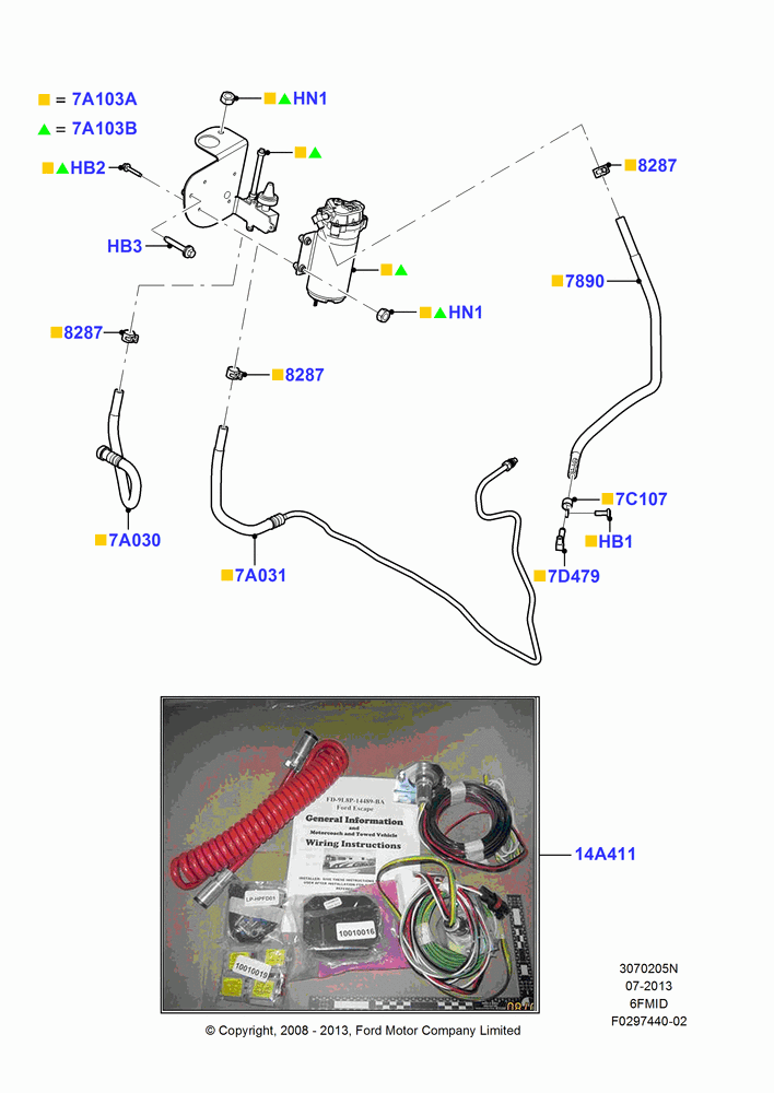 05N - Transmission Cooling Systems, 6 Speed Auto Trans 6F Mid-Range, With Accessory Flat Tow Cooling; 02/JUN/2008-29/JUL/2012