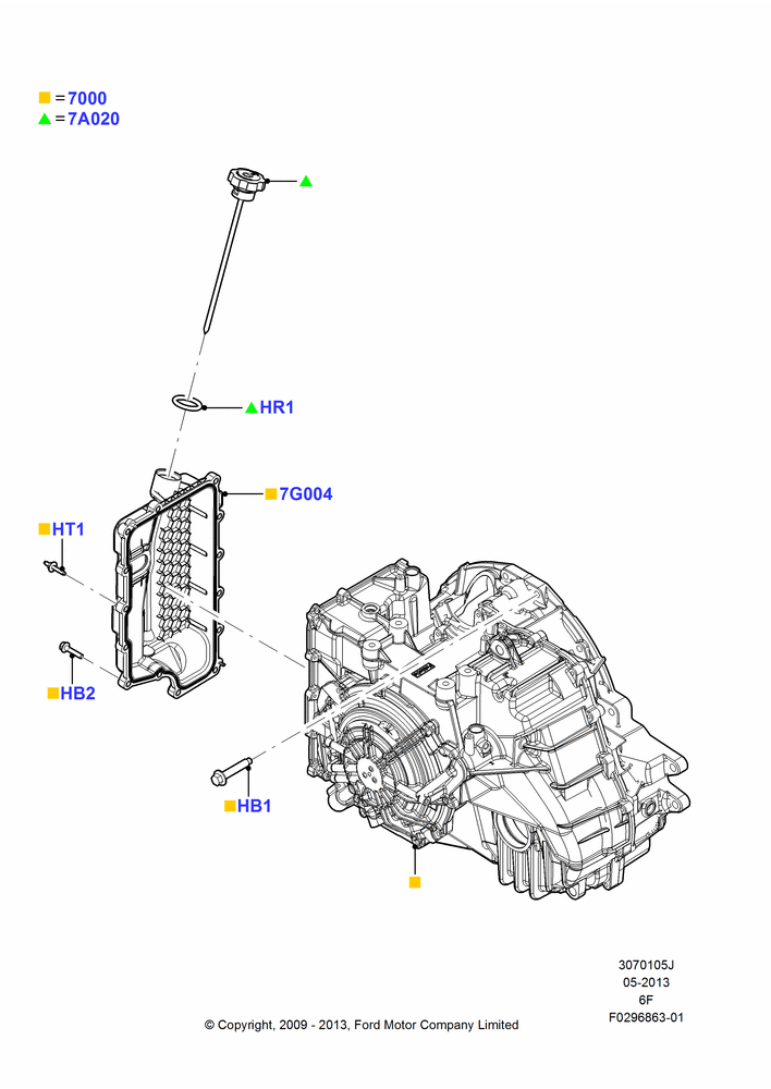 05J - Auto Trans Assy & Speedometer Drive, 6 Speed Auto Transmission 6F55; 06/JUL/2009-10/MAY/2010