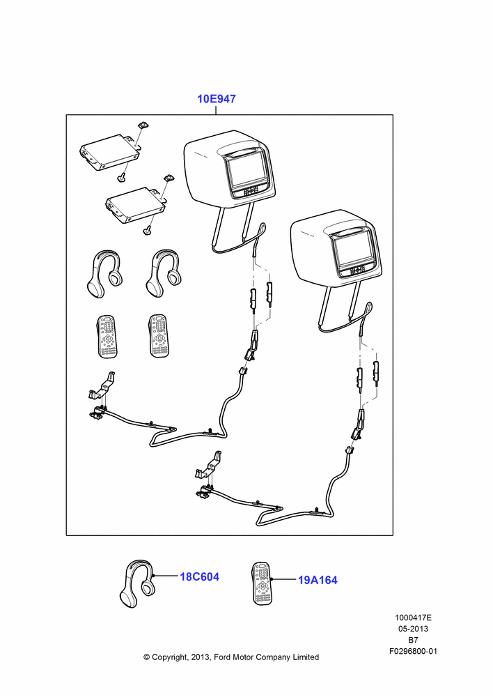 17XE - Accessory Entertainment Systems, Accessory - DVD Head Rest Kits; 21/MAY/2013-11/AUG/2014