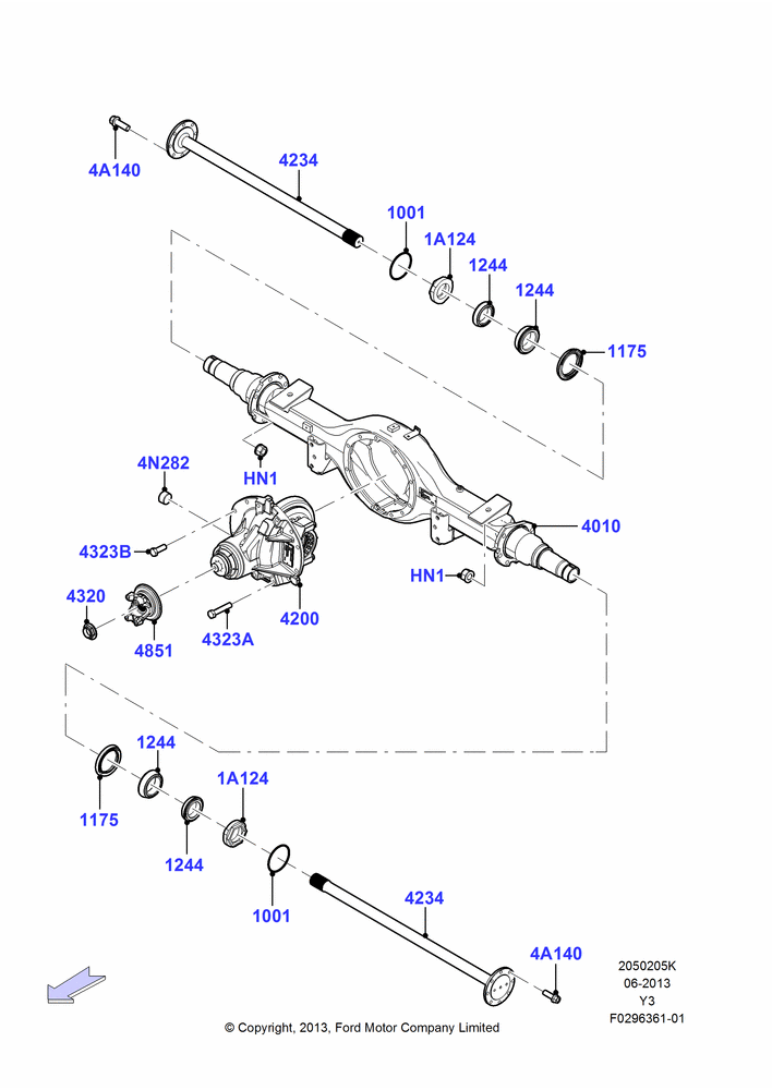05K - Rear Axle, With Narrow Rear Axle Package, 19,500 LB. GVW; 29/JUL/2013