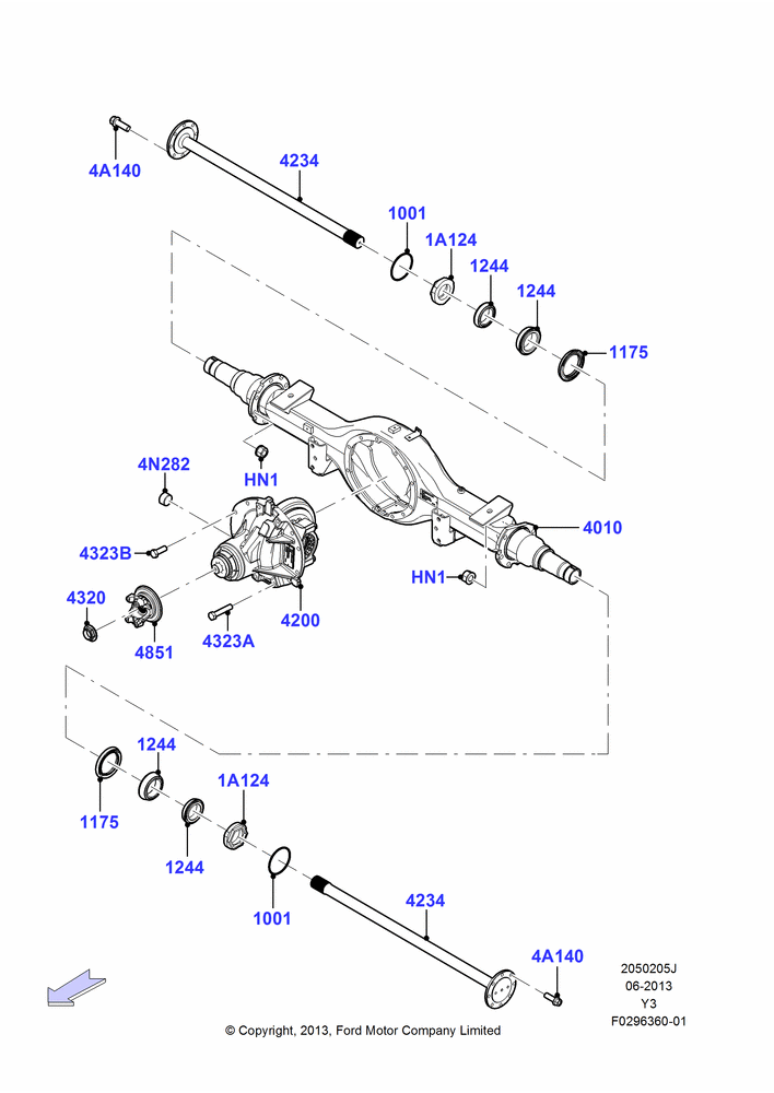 05J - Rear Axle, With Narrow Rear Axle Package, 16,000 LB. GVW; 29/JUL/2013