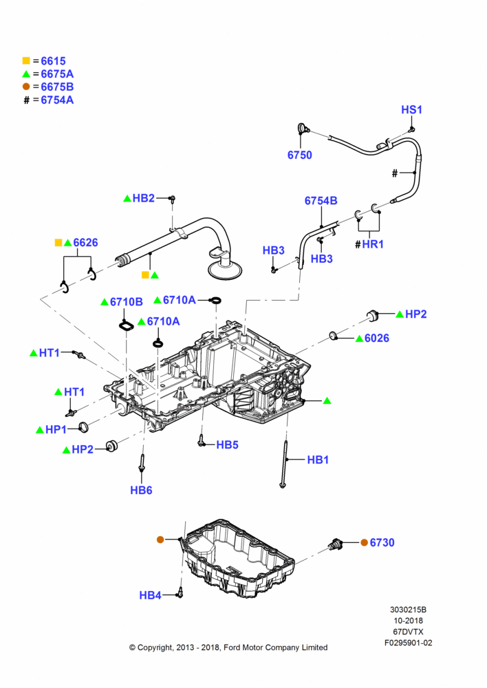 15B - Oil Pan/Oil Level Indicator, 6.7L 4V V8 T/C Diesel; 01/SEP/2013-05/JUL/2016