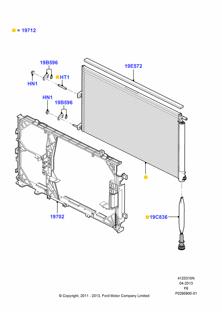 10N - Air Conditioning Condensr/Compressr, 6.2L 16V OHC NA V8 Gas, Condenser Assy; 24/OCT/2011-23/DEC/2014