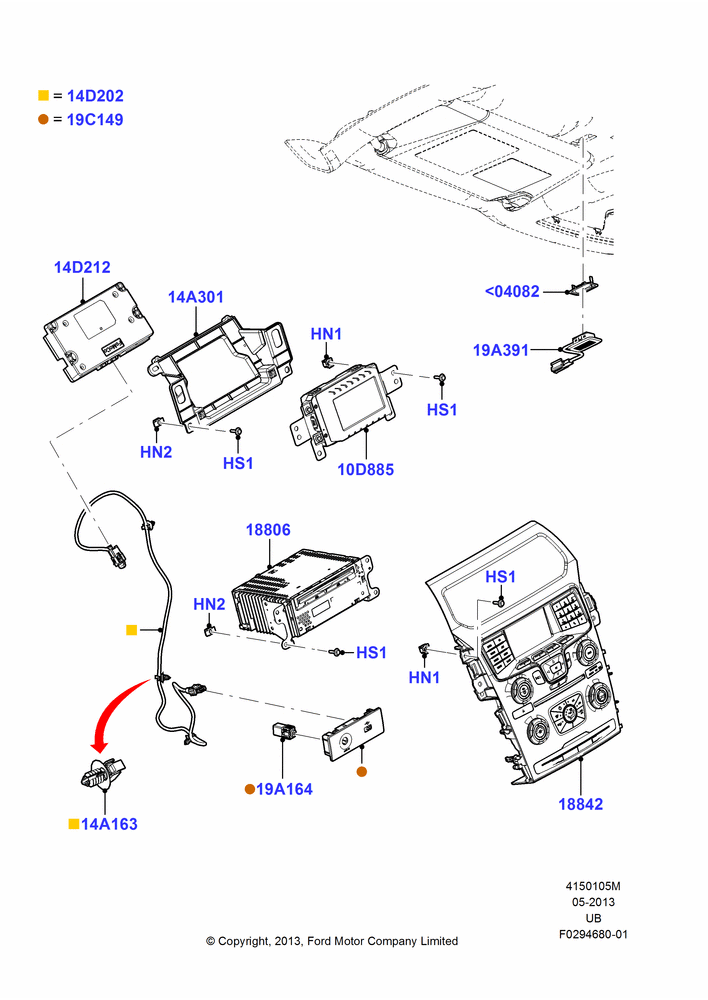05M - Audio Equipment - Original Fit, Less Floor Mounted Console, Human Machine Interface 5; 03/JUN/2013-04/MAY/2015