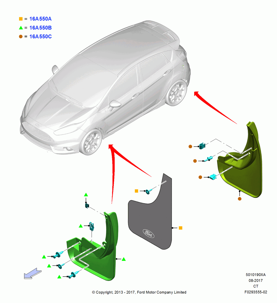 90XA - Mudflaps, Accessory; 29/APR/2013-01/AUG/2019