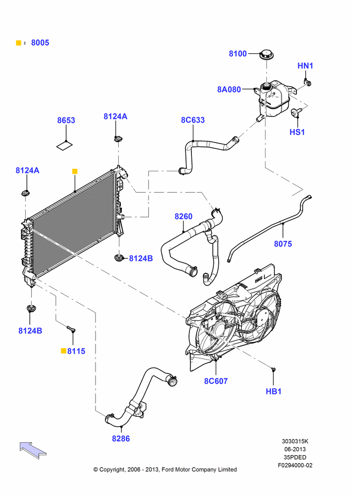 15K - Radiator/Coolant Overflow Container, 3.5L 4V DOHC VCT SMPI V6 Gas, With Class II Trailer Towing; 06/NOV/2006-12/JUL/2010
