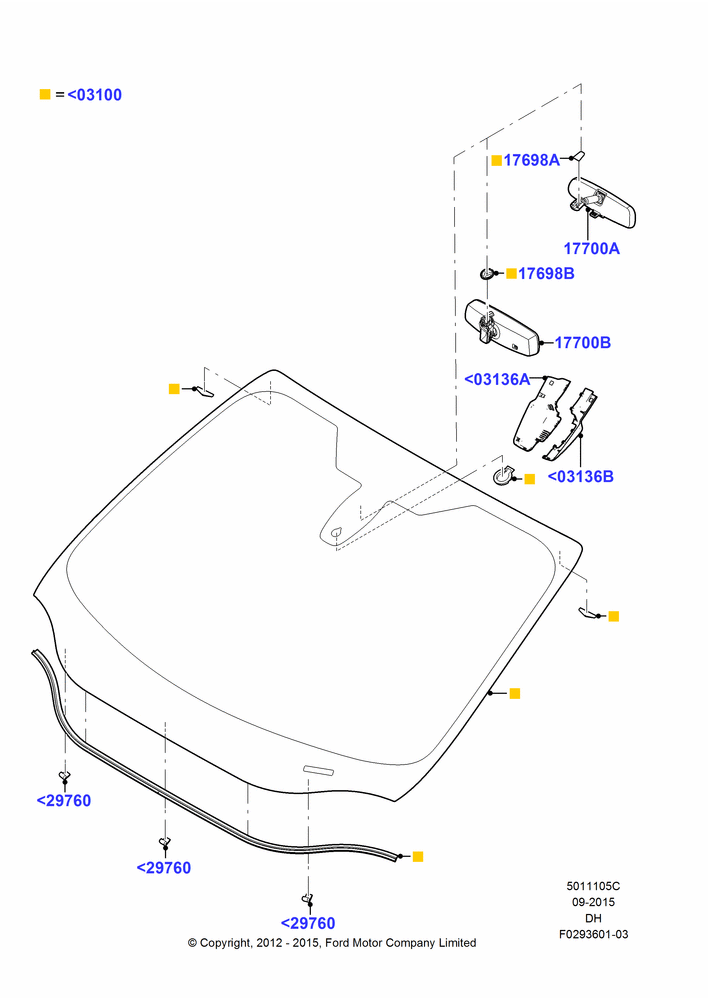 05C - Windshield/Inside Rear View Mirror; 23/JUL/2012-04/MAY/2018