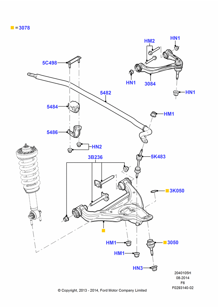 05H - Front Susp.Arms/Stabilizer/X-Member, (-) SVT; 28/OCT/2013-23/DEC/2014