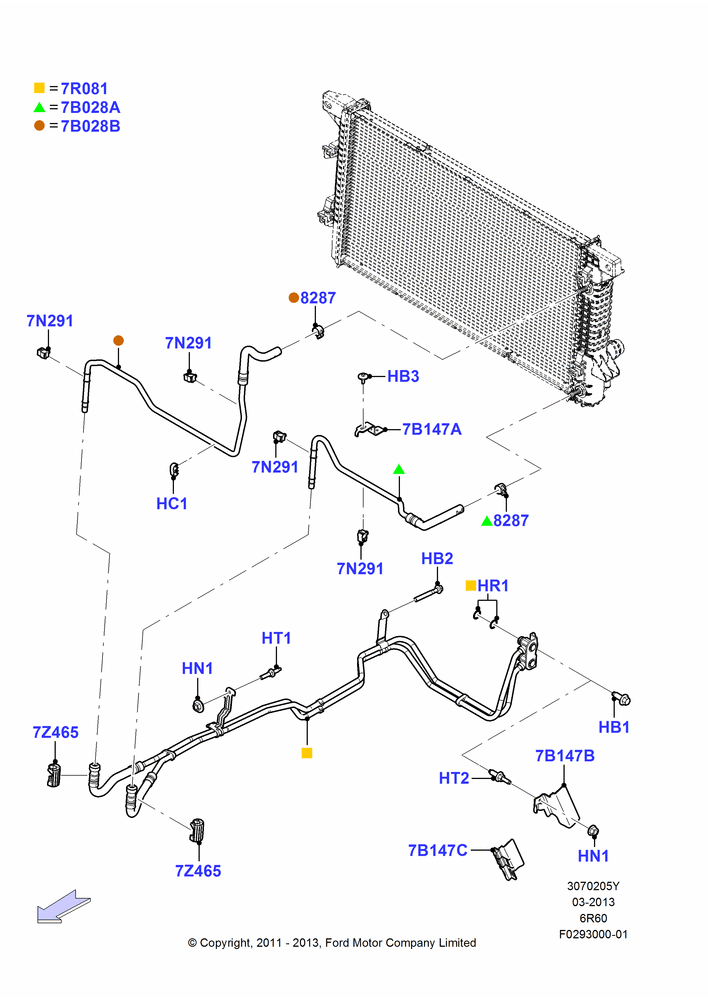 Transmission Cooling Systems, 6 Speed Automatic Trans (6R80), MOD 5.0L-4V DOHC SEFI NA, With Standard Engine Cooling System