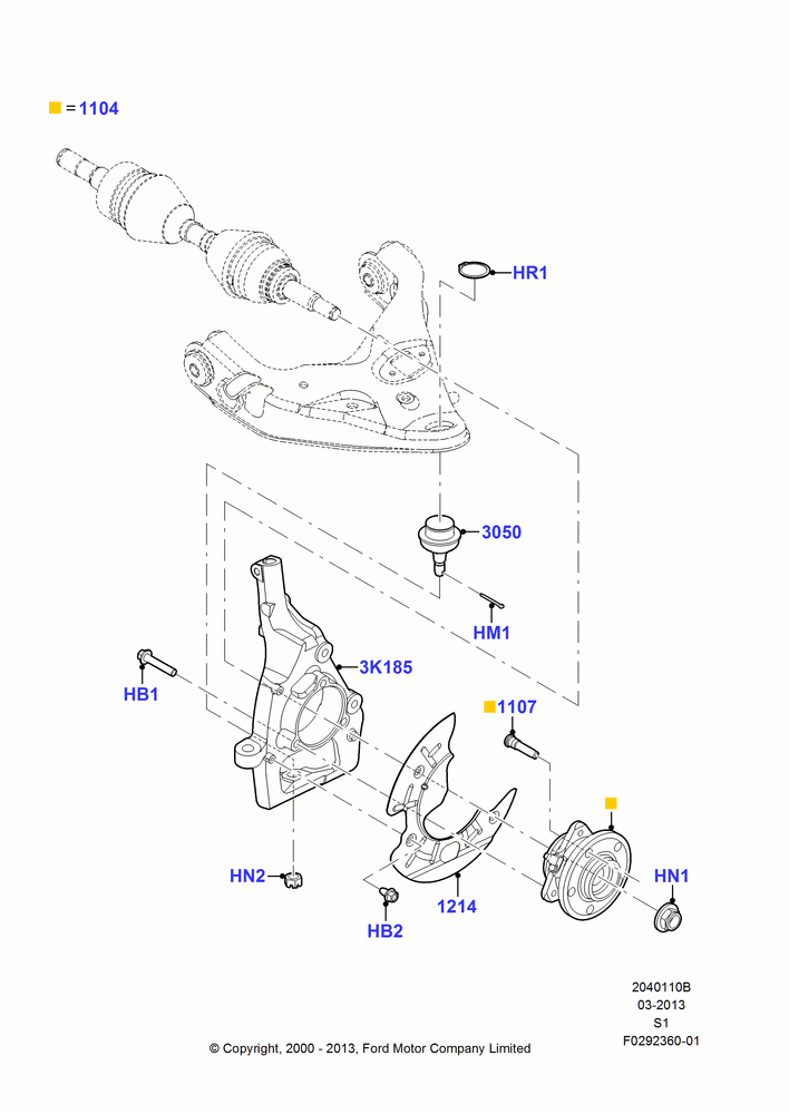 10B - Front Knuckle and Hub, 4WD; 31/JAN/2000-30/JUN/2005