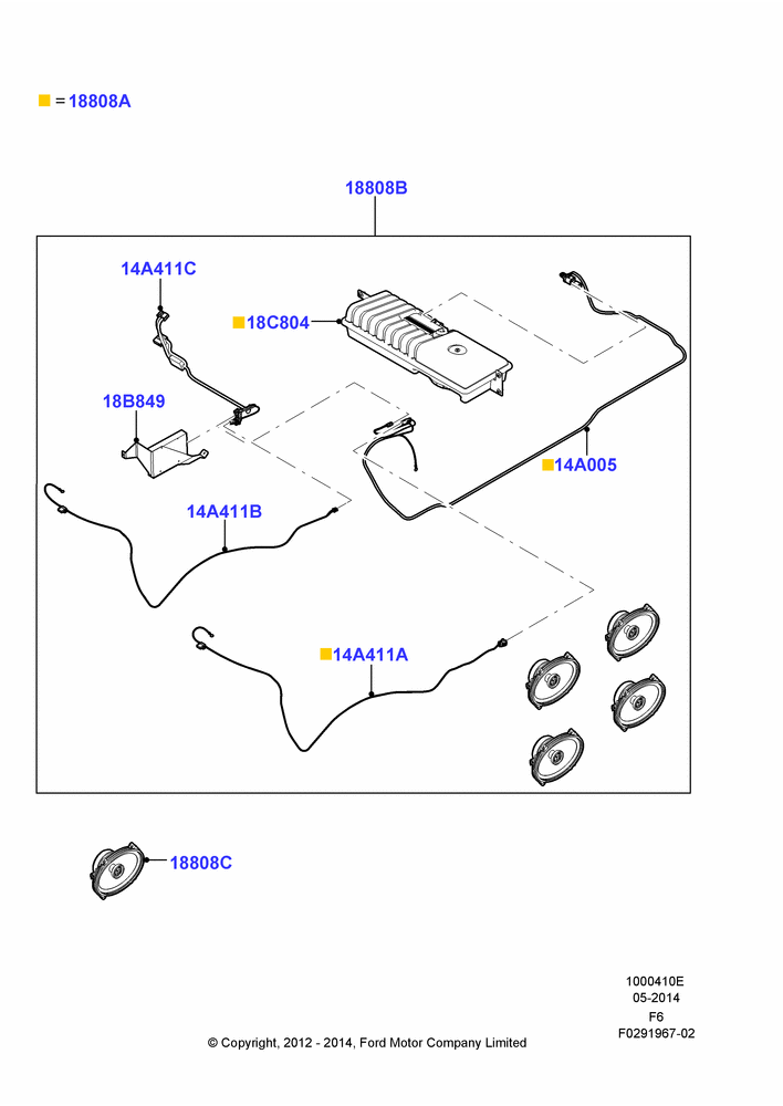 10XE - Audio Equipment - Accessory, Super Cab, Accessory Subwoofer Kit; 20/AUG/2012-23/DEC/2014