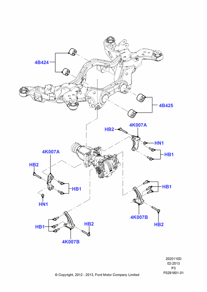 10D - Rear Differential Mounting, LHD 4WD (FTD); 03/DEC/2012