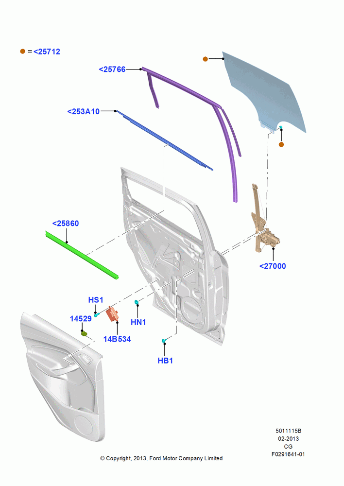 15B - Rear Door Glass and Window Controls; 15/APR/2013-26/APR/2018