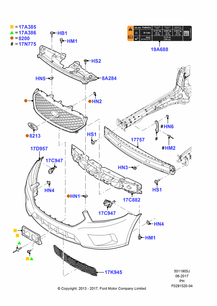 05J - Radiator Grille and Front Bumper, Police Version; 03/JUN/2013-01/MAR/2019