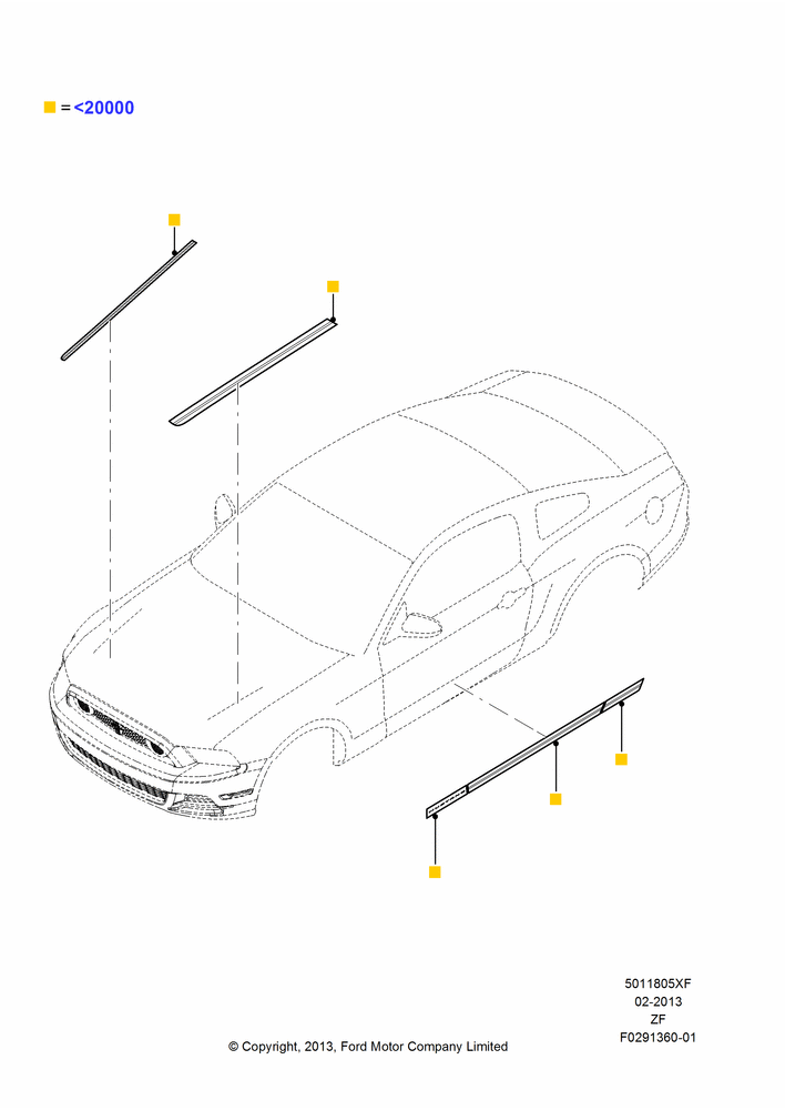 05XF - Stripe Decals, Base, GT, Accessory, Includes Hood And Body Side Stripes; 27/FEB/2012-27/JUN/2014