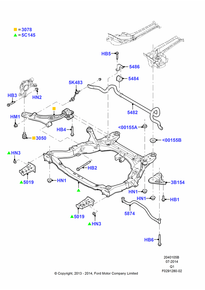 05B - Front Susp.Arms/Stabilizer/X-Member; 02/APR/2012-24/DEC/2014