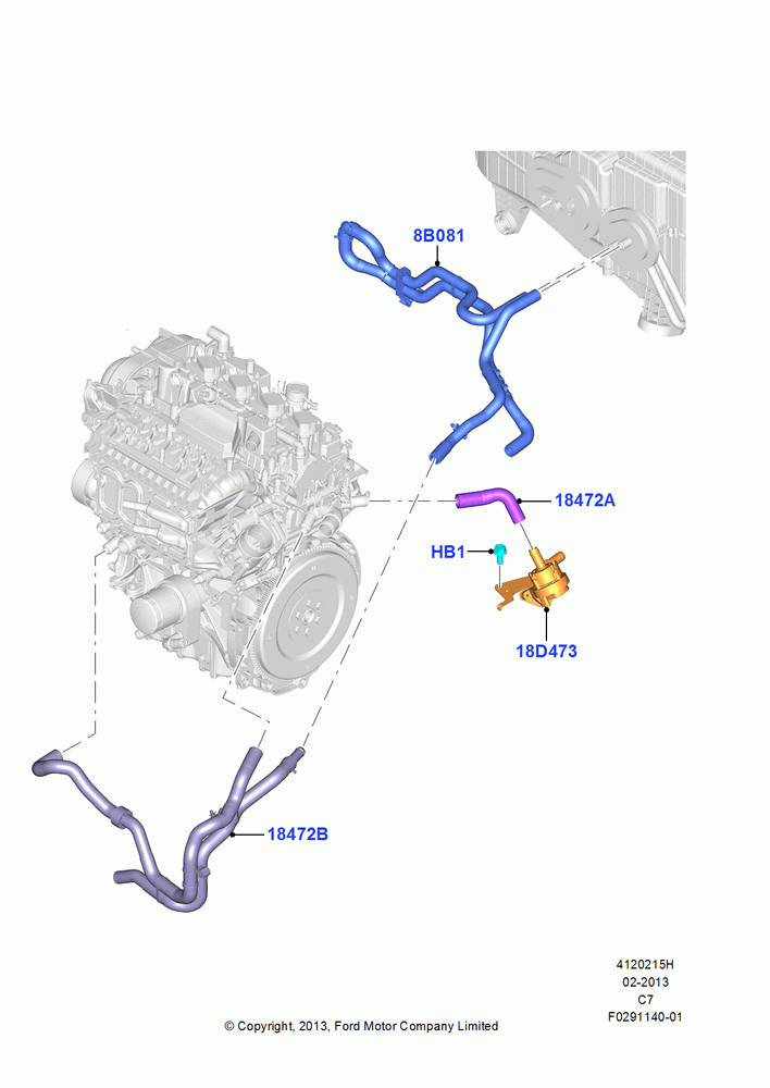 15H - Heater Hoses, 1.5L GTDI I4, Starter - Stop/Start System; 08/JUL/2013-04/APR/2016