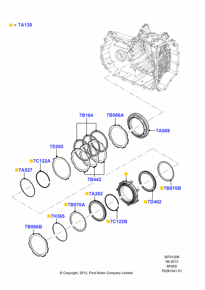 20K - Reverse Clutch and Components, 6 Speed Auto Trans 6F Mid-Range; 03/JUN/2013-01/MAR/2019