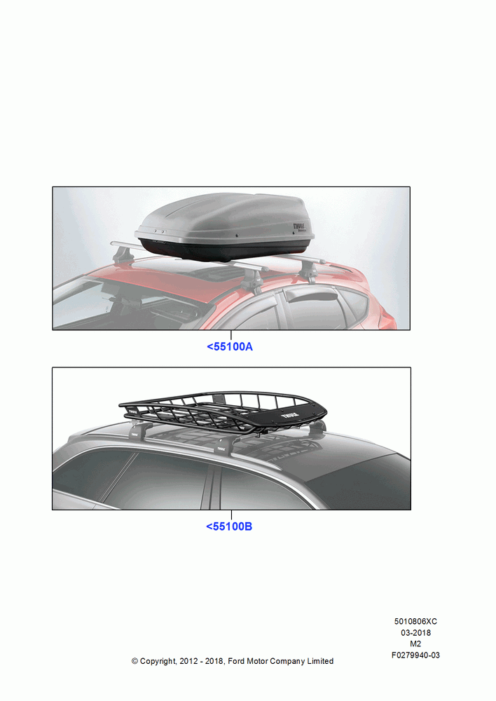 06XC - Accessory Roof Rack Mounting Kits, Thule, Cargo Basket, Cargo Box; 21/APR/2014-13/AUG/2019