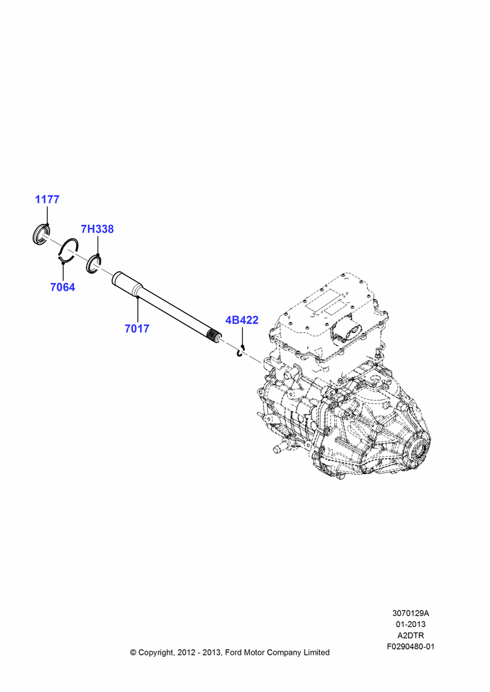 29A - Input Shaft, Gear Sets & Bearings, 1 Speed Transmission; 19/MAR/2012-04/MAY/2018