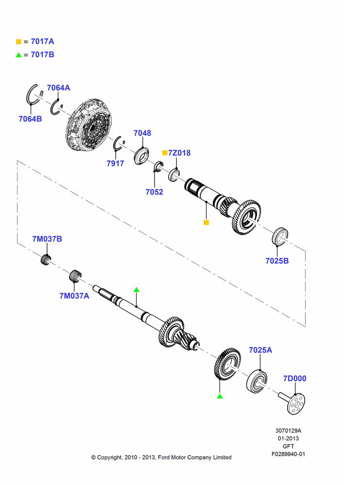 Input Shaft, Gear Sets & Bearings, 6 Speed Auto Trans GFT DPS6