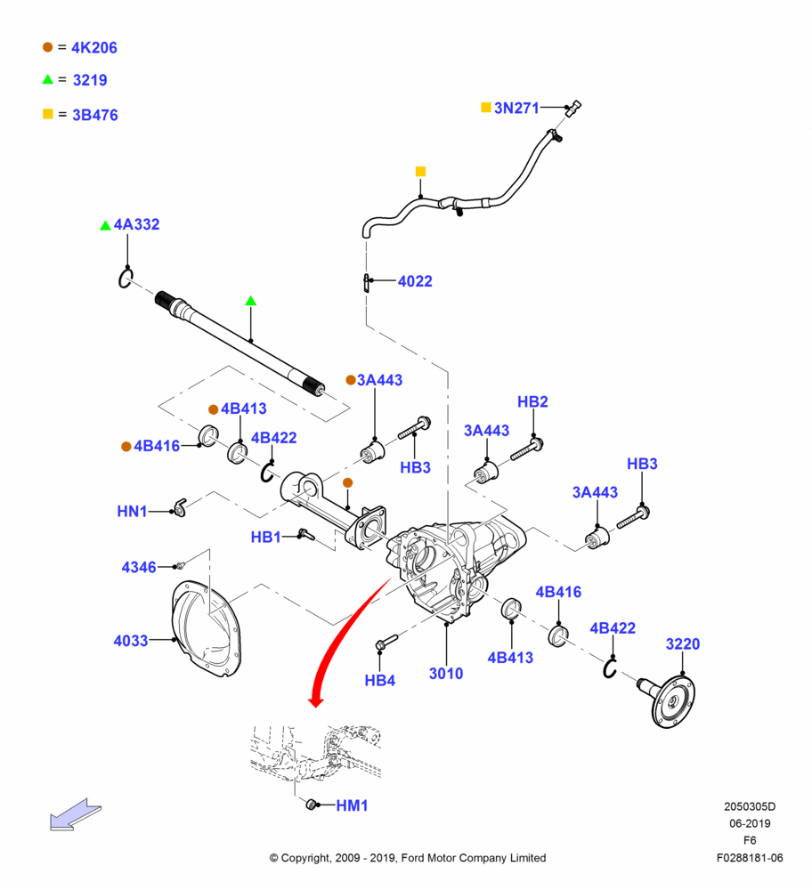 05D - Front Axle Case, LHD 4WD (Part Time Drive); 06/JUL/2009-23/DEC/2014