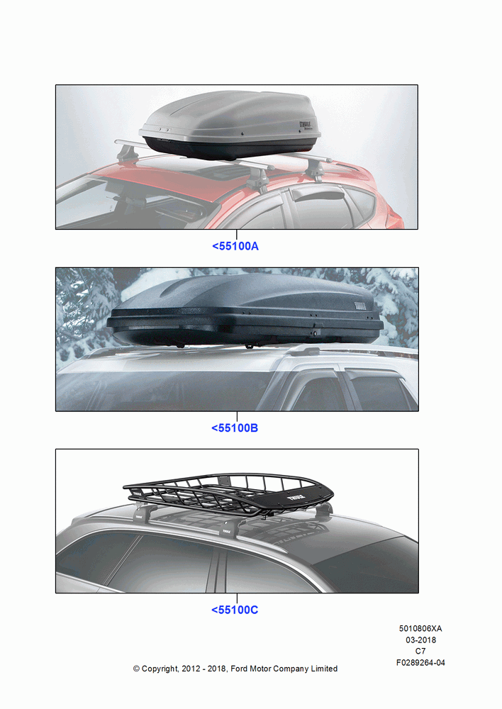 06XA - Accessory Roof Rack Mounting Kits, Cargo Basket, Cargo Box; 13/AUG/2012