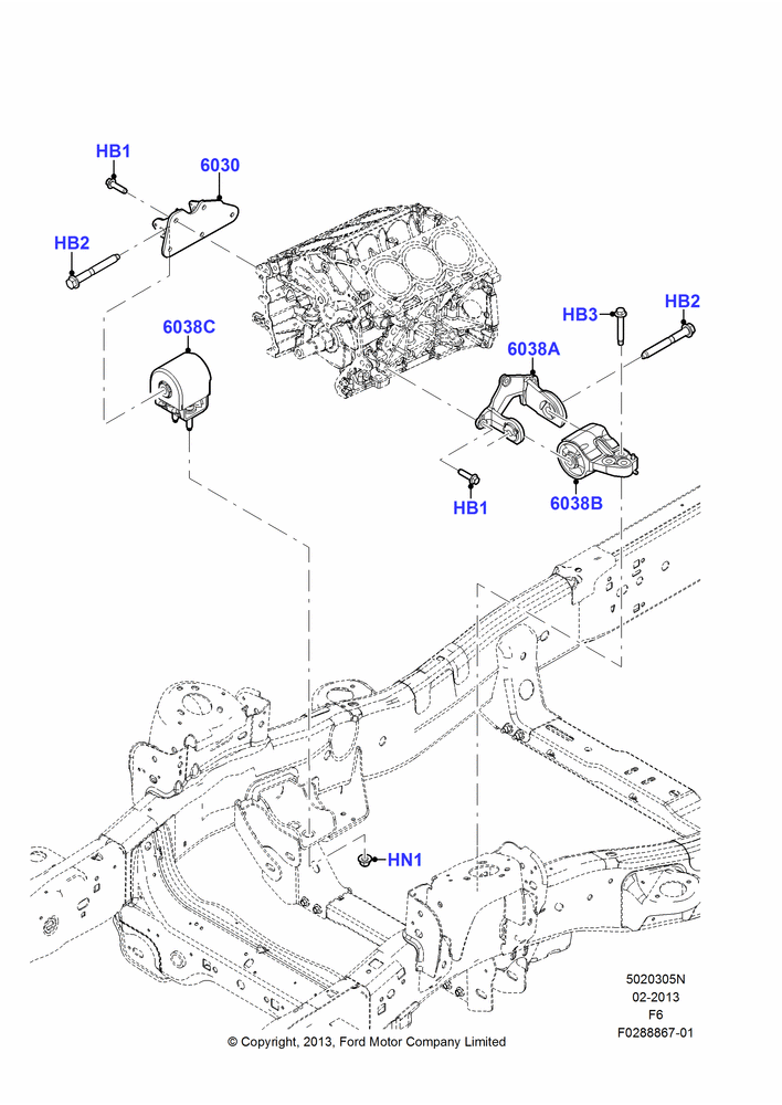 05N - Engine Mounting, 3.5L V6 Gas DOHC TIVCT, Heavy Duty Payload Upgrade Pack; 06/FEB/2013-23/DEC/2014