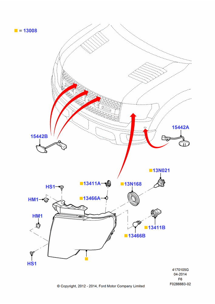 Headlamps and Front Flasher Lamps, (+) SVT, With Halogen Headlamp