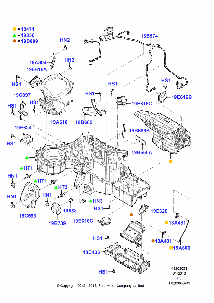 05S - Heater/Air Cond.External Components, Crew Cab, Flow Thru Console With Armrest, FlowThru Console-King Ranch Version, Super Cab, Hi Line Cubby Box - Leather, Flowthru Console - Level 1, Human Machine Interface 5, Human Machine Interface 6; 20/AUG/2012-23/DEC/2014