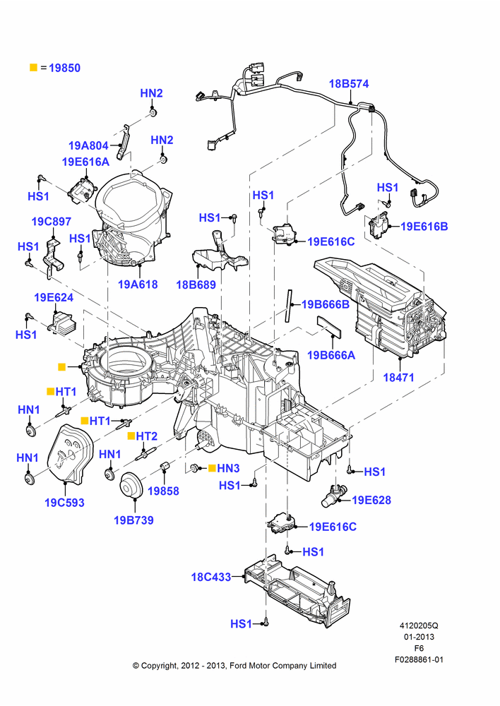 05Q - Heater/Air Cond.External Components, Crew Cab, Full Floor Console With Armrest, Less Floor Mounted Console, Super Cab, Human Machine Interface 5, Human Machine Interface 6; 20/AUG/2012-23/DEC/2014