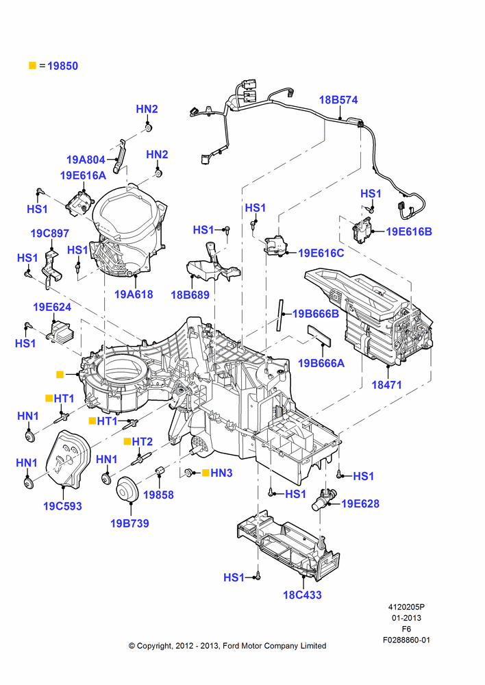 05P - Heater/Air Cond.External Components, Crew Cab, Full Floor Console With Armrest, Less Floor Mounted Console, Super Cab, Human Machine Interface 3; 20/AUG/2012-23/DEC/2014