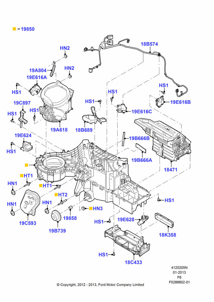 05N - Heater/Air Cond.External Components, Regular Cab, Human Machine Interface 3; 20/AUG/2012-23/DEC/2014