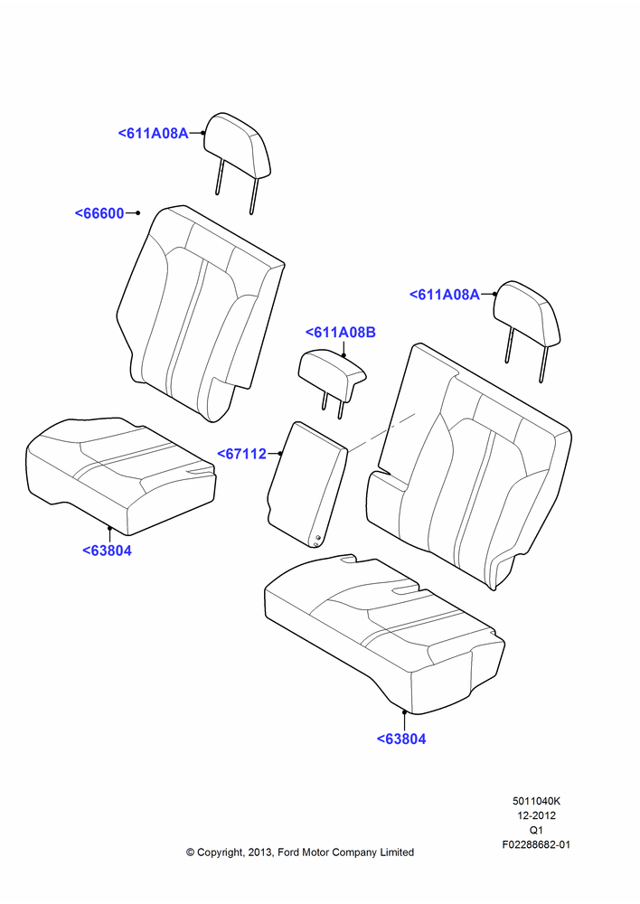 40K - Rear Seat Covers, Lincoln/Mercury Series; 13/MAY/2013-24/DEC/2014