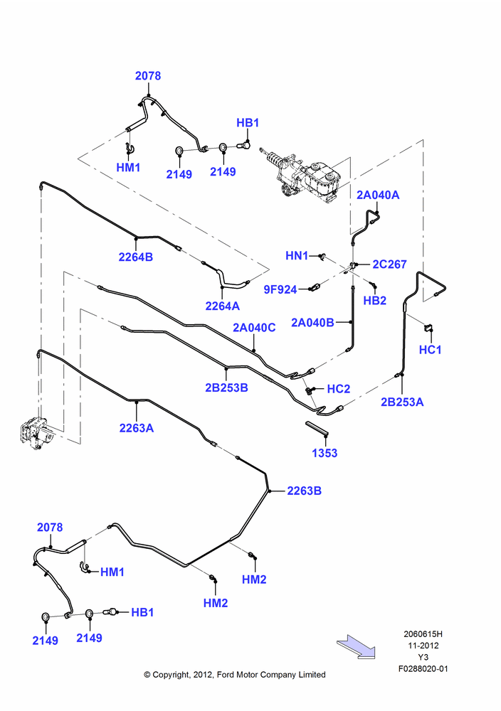 FRONT BRAKE LINES, Commercial Stripped Chassis, With Power 4 Wheel Disc Hydro Max