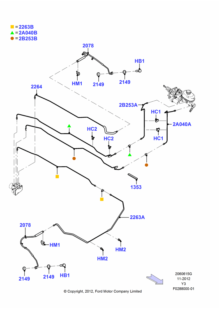 FRONT BRAKE LINES, Commercial Stripped Chassis, With 4 Wheel Disc Brake Hydro-Boost