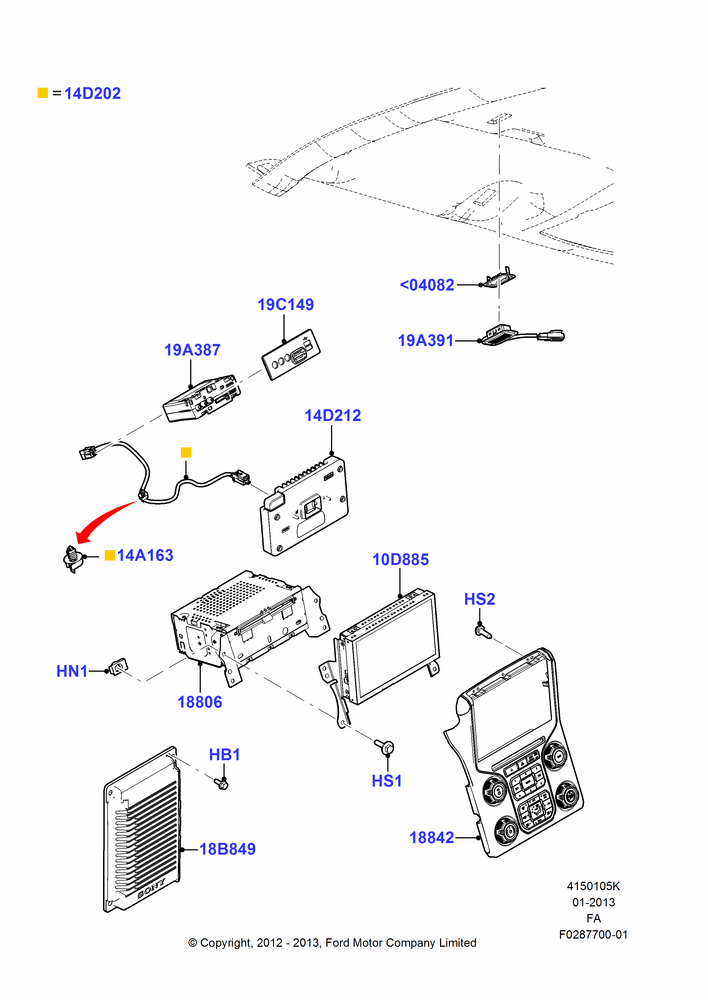 05K - Audio Equipment - Original Fit, Elect Prem AM/FM Stro/Disc/Clock, Lariat; 22/OCT/2012-05/JUL/2016