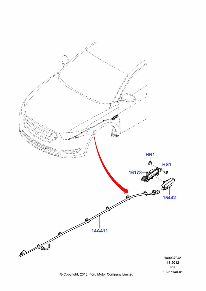 70JA - Police Conversion, Fender Mounted LED Lights; 01/OCT/2012-01/MAR/2019