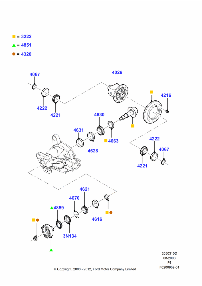 10D - Components - Front Axle Diff & Carr, (+) SVT, 4WD; 18/AUG/2008-23/DEC/2014