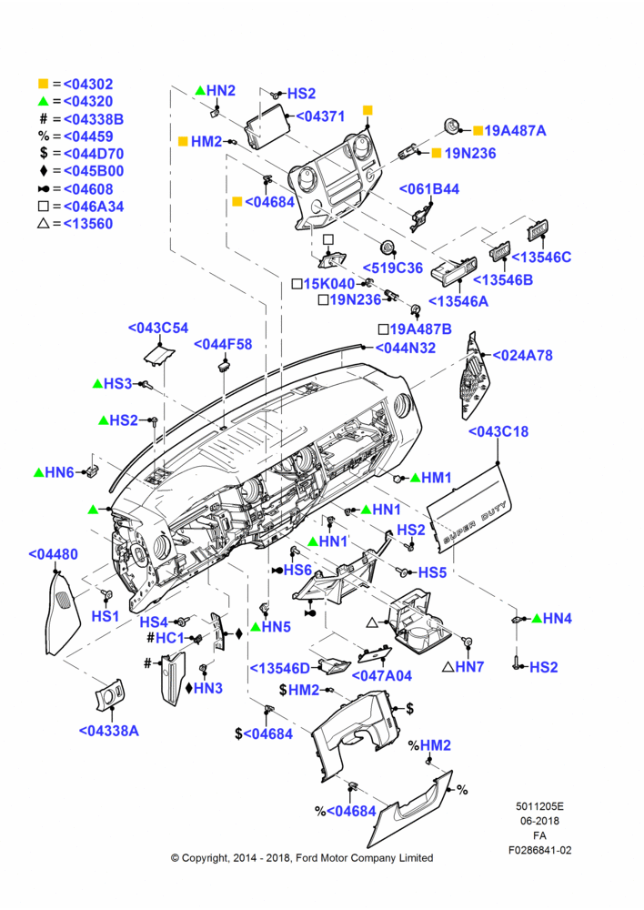 05E - Instrument Panel, XL, XLT; 15/JUL/2013-05/JUL/2016