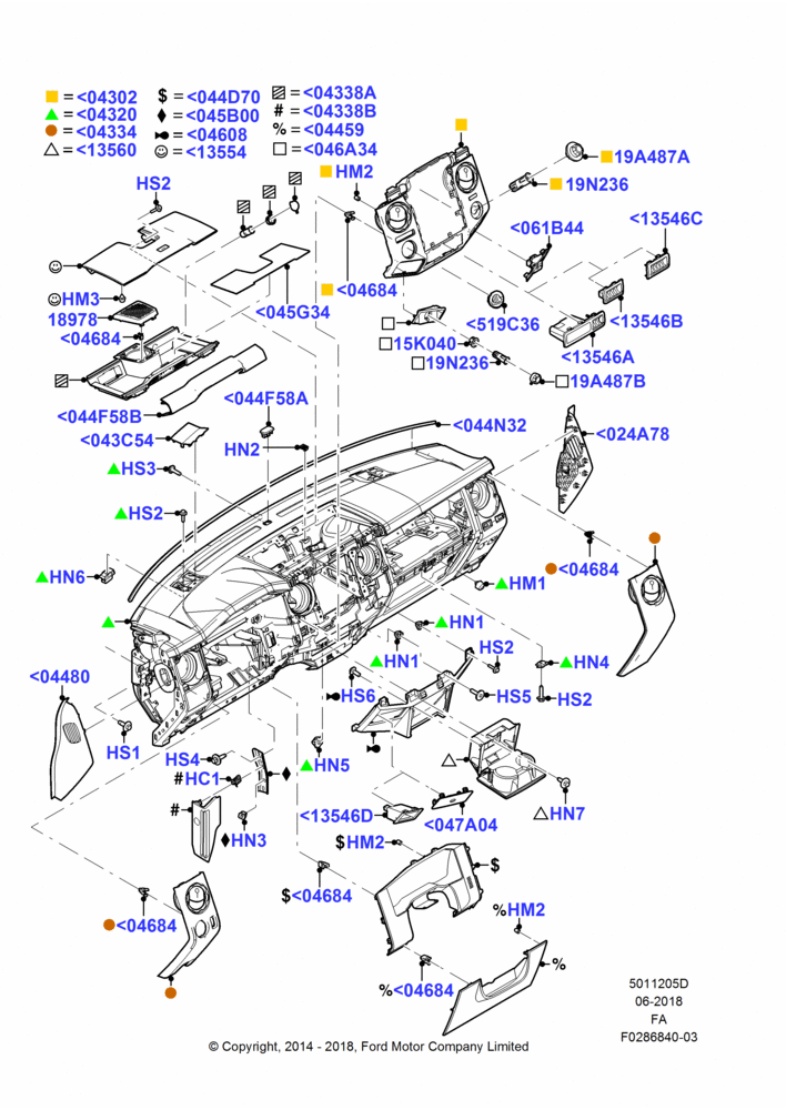 05D - Instrument Panel, Lariat; 15/JUL/2013-05/JUL/2016