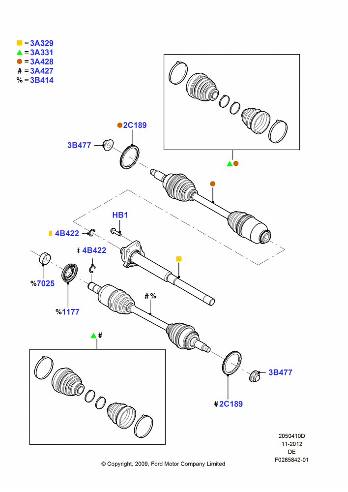 10D - Drive Shaft - Front Axle Drive, LHD 4WD (FTD); 04/FEB/2009-29/JUL/2012